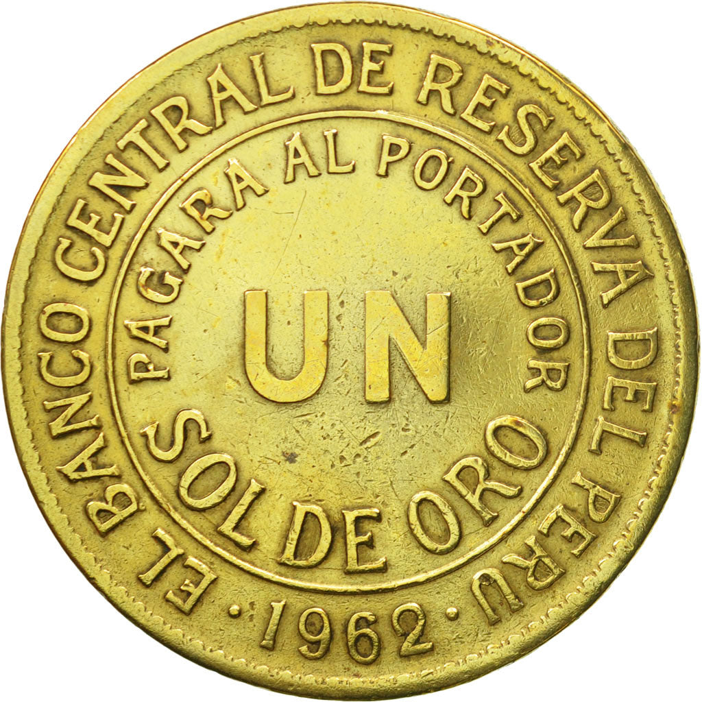 Coin, Peru, Sol, 1962, Lima, EF(40-45), Brass, KM:222