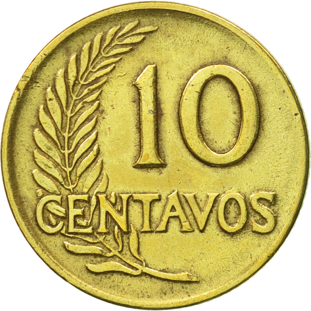 Coin, Peru, 10 Centavos, 1961, Lima, AU(50-53), Brass, KM:224.2