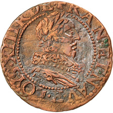 Coin, France, Louis XIII, Double tournois, buste juvénile au col fraisé