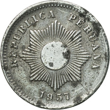 Coin, Peru, Centavo, 1957, Lima, EF(40-45), Zinc, KM:227
