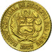 Coin, Peru, 5 Centavos, 1967, Lima, AU(55-58), Brass, KM:244.1