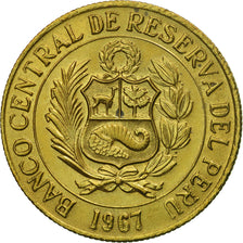 Münze, Peru, Sol, 1967, Lima, VZ, Silver Plated Brass, KM:248a