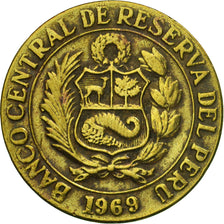 Coin, Peru, 25 Centavos, 1969, Lima, EF(40-45), Brass, KM:246.2