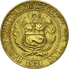 Moneda, Perú, 5 Centavos, 1971, Lima, MBC, Latón, KM:244.2