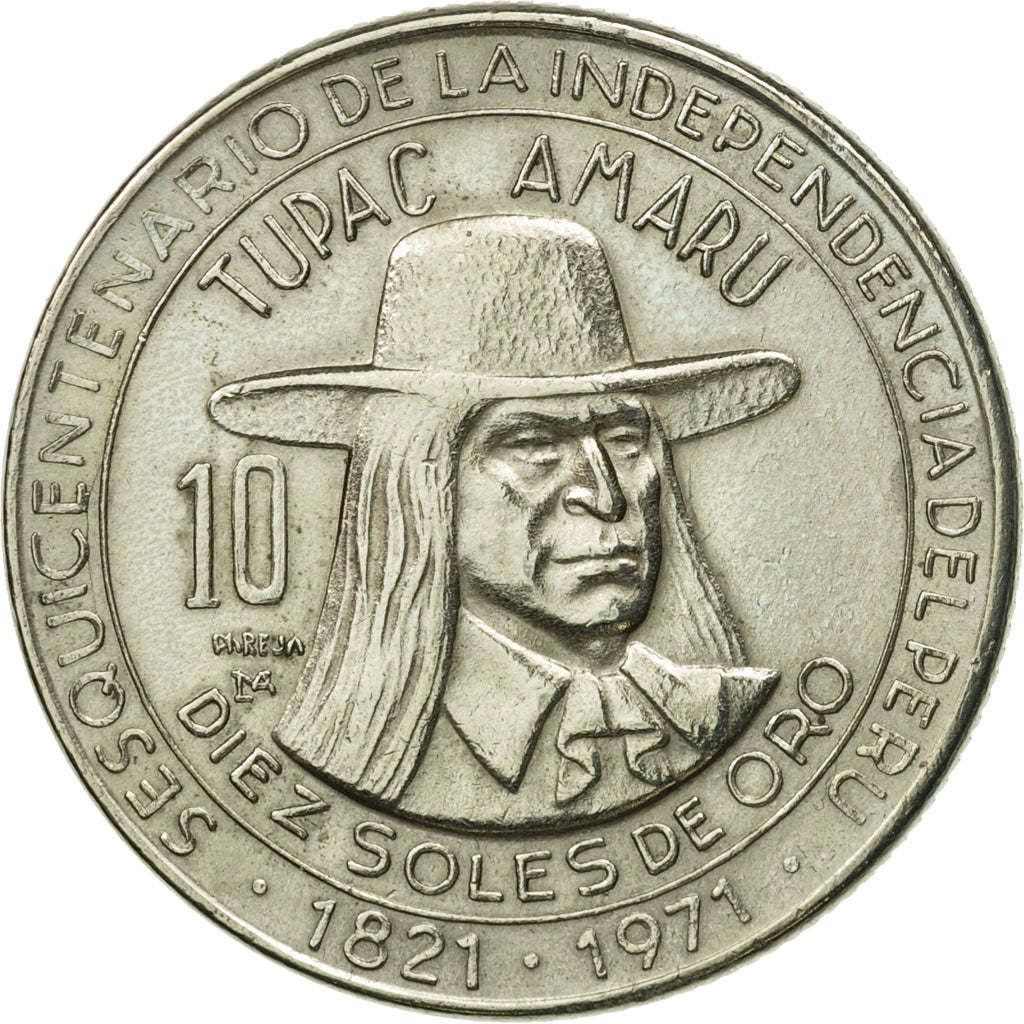 Coin, Peru, 10 Soles, 1971, Lima, AU(50-53), Copper-nickel, KM:255