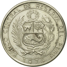 Coin, Peru, 5 Soles, 1974, Lima, AU(55-58), Copper-nickel, KM:257