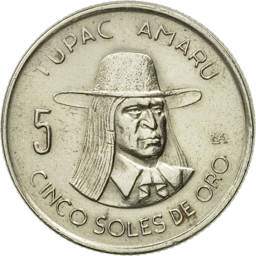 Coin, Peru, 5 Soles, 1974, Lima, AU(55-58), Copper-nickel, KM:257