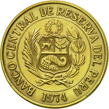 Coin, Peru, Sol, 1974, Lima, AU(55-58), Brass, KM:248