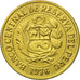 Monnaie, Pérou, Sol, 1976, Lima, SUP, Laiton, KM:266.1