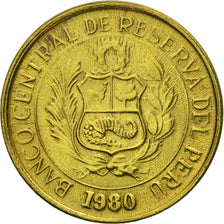 Coin, Peru, Sol, 1980, Lima, AU(55-58), Brass, KM:266.2