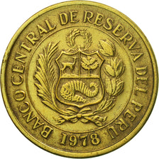Coin, Peru, 5 Soles, 1978, Lima, AU(50-53), Brass, KM:271