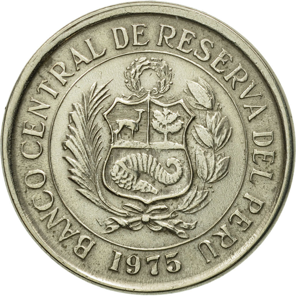 Coin, Peru, 5 Soles, 1975, Lima, AU(55-58), Copper-nickel, KM:267