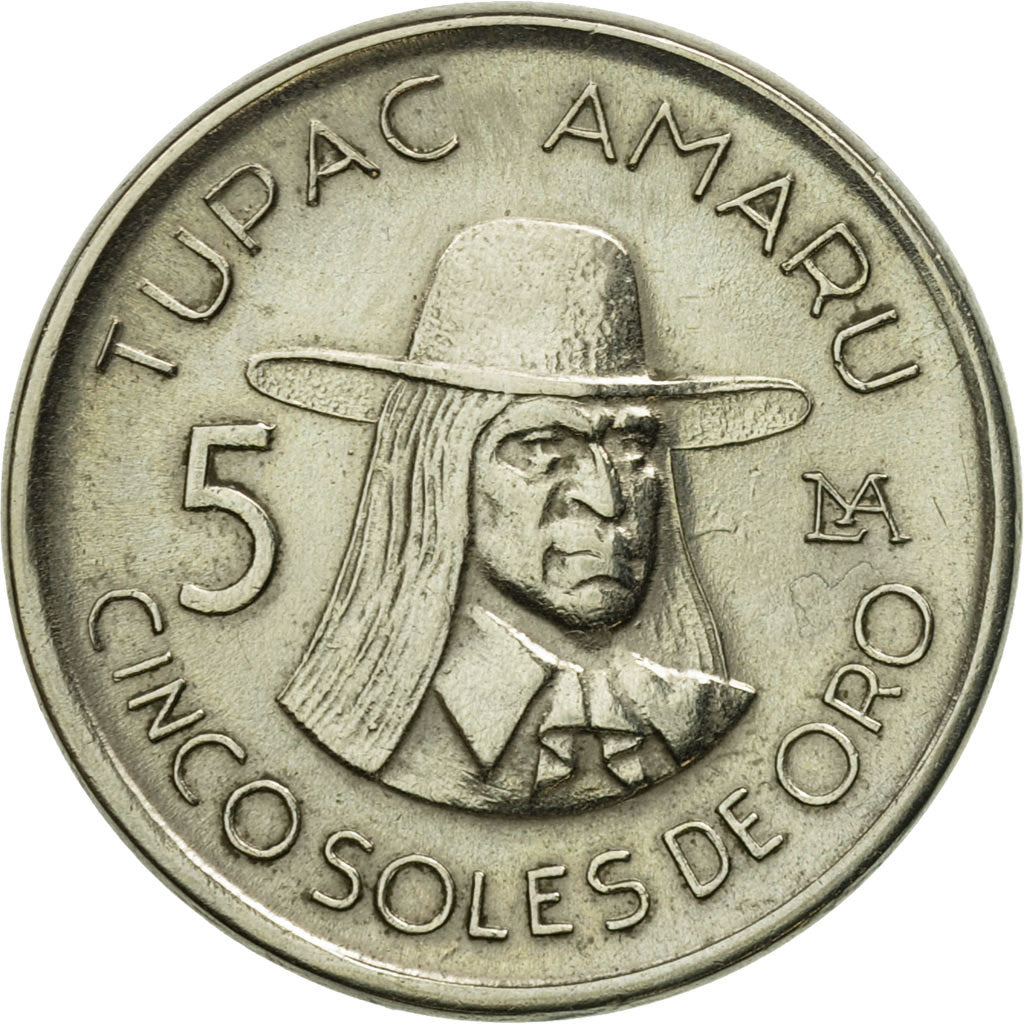 Coin, Peru, 5 Soles, 1975, Lima, AU(55-58), Copper-nickel, KM:267