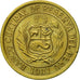 Coin, Peru, 10 Soles, 1981, Lima, AU(55-58), Brass, KM:272.2