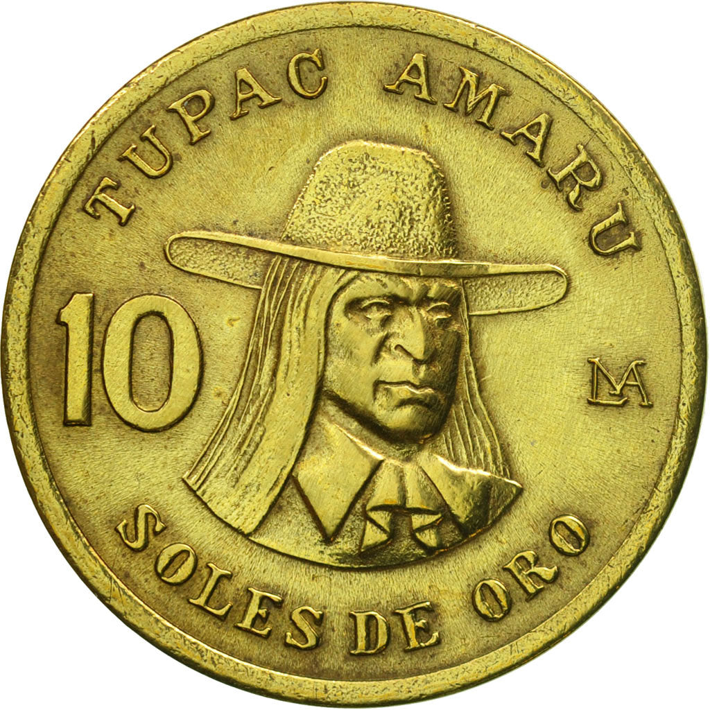 Coin, Peru, 10 Soles, 1981, Lima, AU(55-58), Brass, KM:272.2