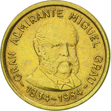 Moneda, Perú, 10 Soles, 1984, Lima, MBC+, Latón, KM:287