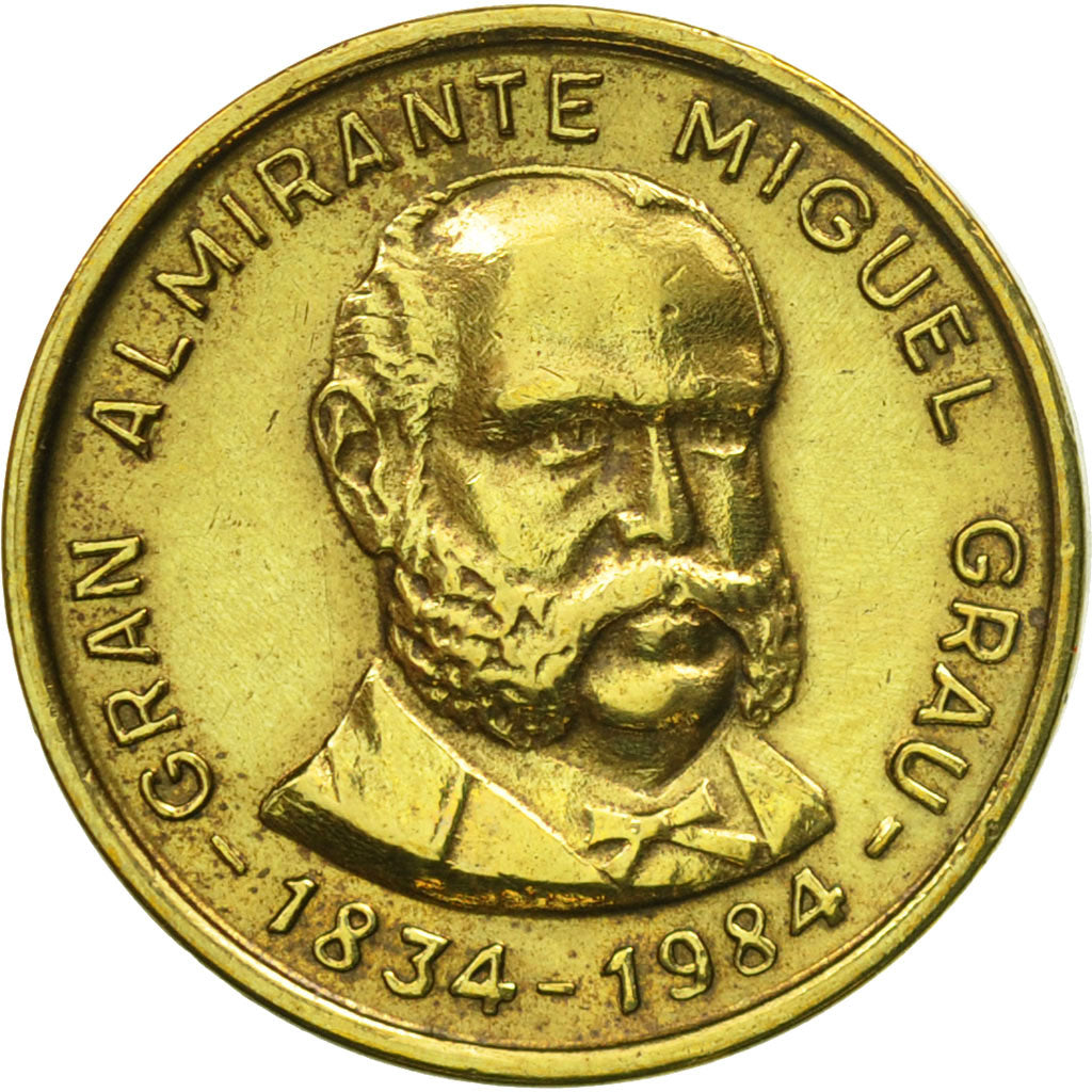 Coin, Peru, 100 Soles, 1984, Lima, AU(55-58), Brass, KM:288