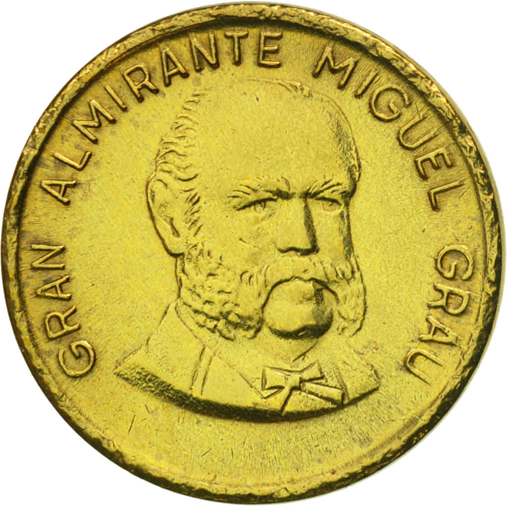 Coin, Peru, 5 Centimos, 1985, Lima, AU(55-58), Brass, KM:292