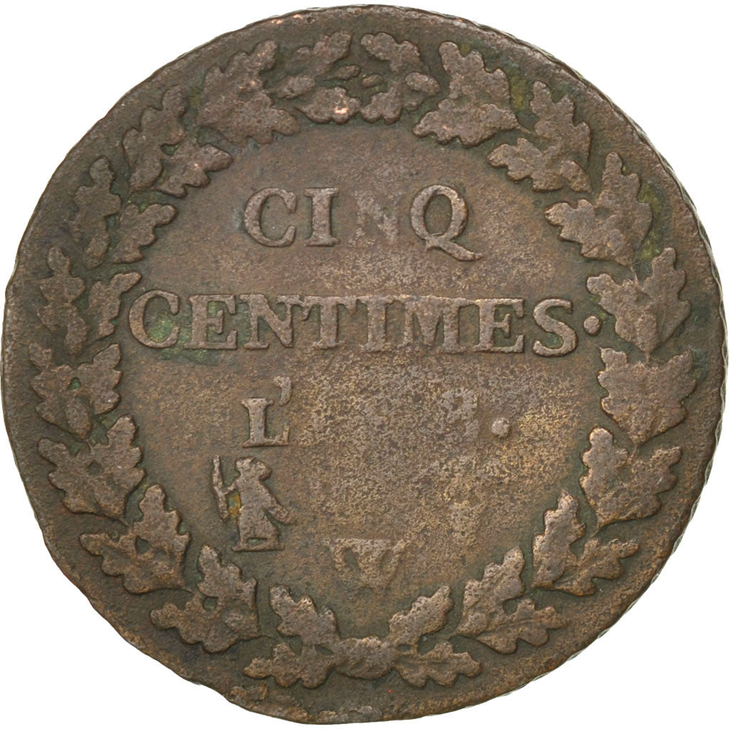 Coin, France, Dupré, 5 Centimes, 1799, Lille, VF(30-35), Bronze, KM:640.11