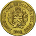 Coin, Peru, 5 Centimos, 1991, Lima, AU(55-58), Brass, KM:304.1