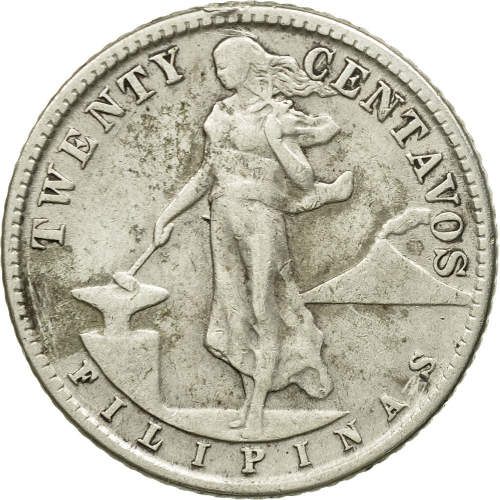 Monnaie, Philippines, 20 Centavos, 1945, TTB, Argent, KM:182