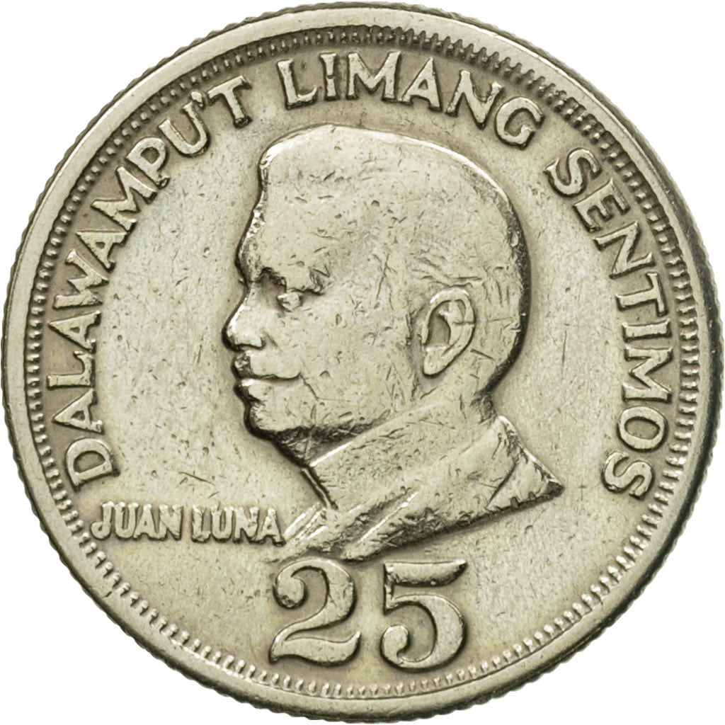 Coin, Philippines, 25 Sentimos, 1972, EF(40-45), Copper-Nickel-Zinc, KM:199
