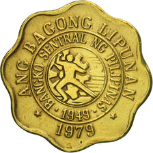 Coin, Philippines, 5 Sentimos, 1979, EF(40-45), Brass, KM:225