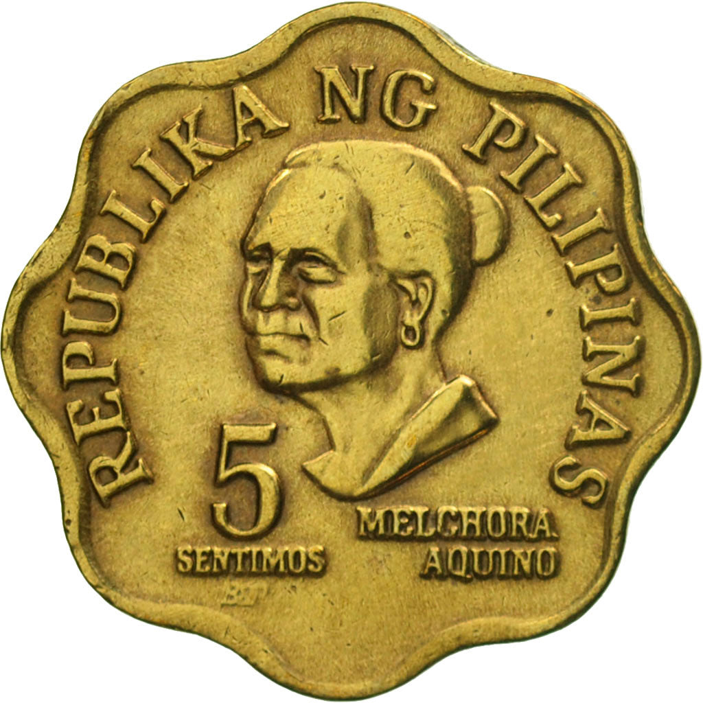 Coin, Philippines, 5 Sentimos, 1979, EF(40-45), Brass, KM:225