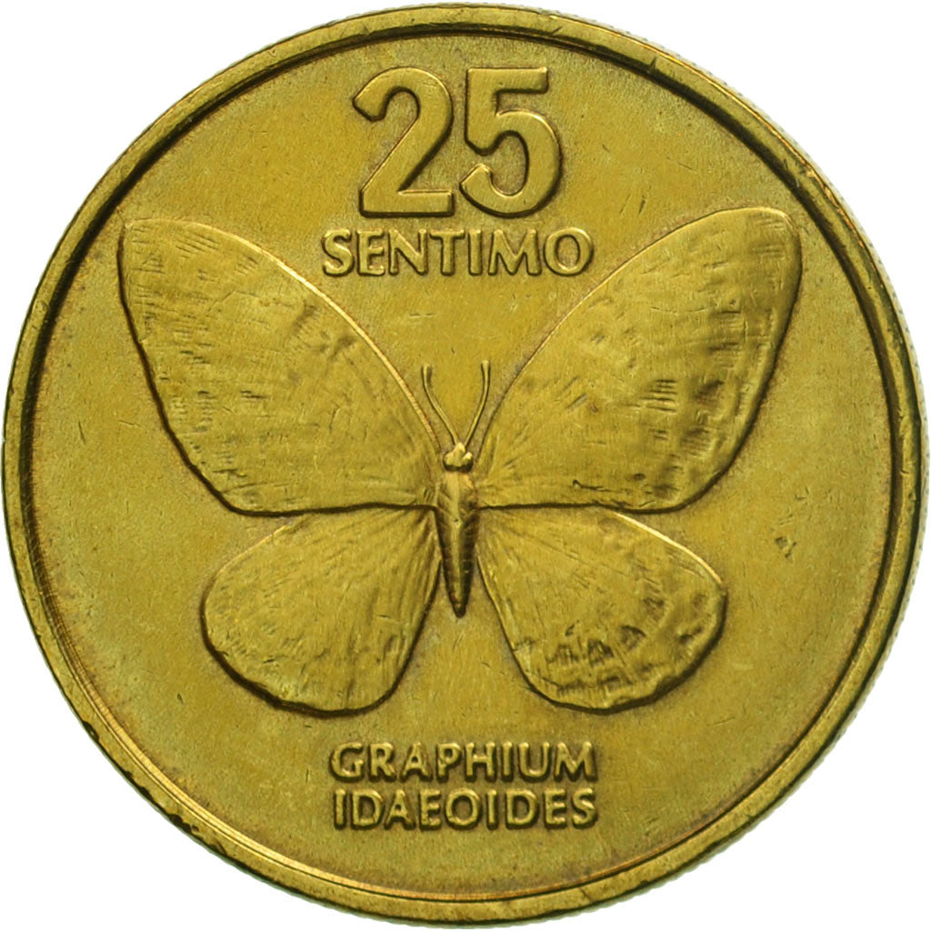 Coin, Philippines, 25 Sentimos, 1990, MS(63), Brass, KM:241.1