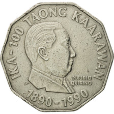Coin, Philippines, 2 Piso, 1990, EF(40-45), Copper-nickel, KM:244