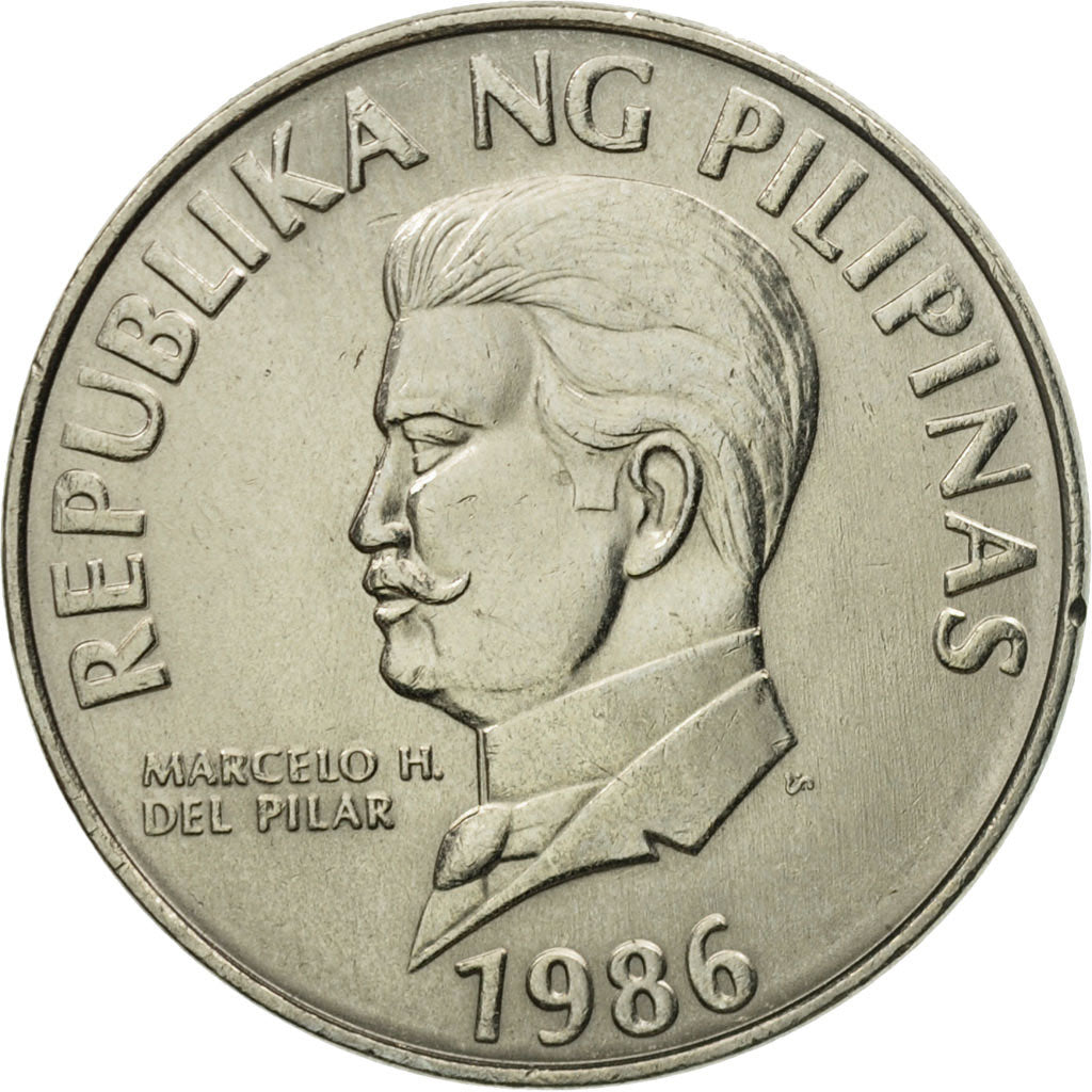 Coin, Philippines, 50 Sentimos, 1986, MS(63), Copper-nickel, KM:242.1