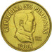 Coin, Philippines, 25 Sentimos, 1984, AU(55-58), Brass, KM:241.1