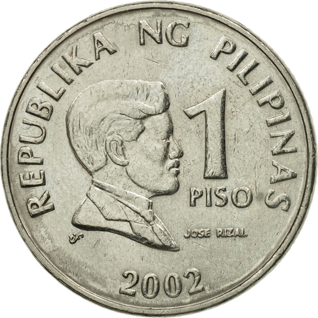 Coin, Philippines, Piso, 2002, AU(55-58), Copper-nickel, KM:269