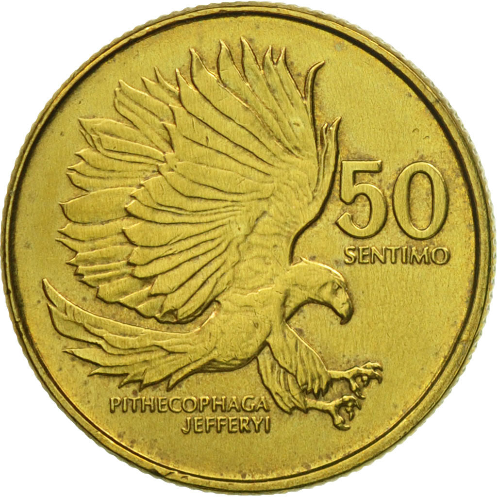 Coin, Philippines, 50 Sentimos, 1993, AU(55-58), Brass, KM:242.3