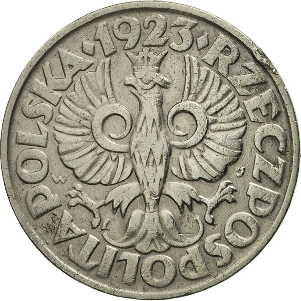 Coin, Poland, 50 Groszy, 1923, Warsaw, AU(55-58), Nickel, KM:13