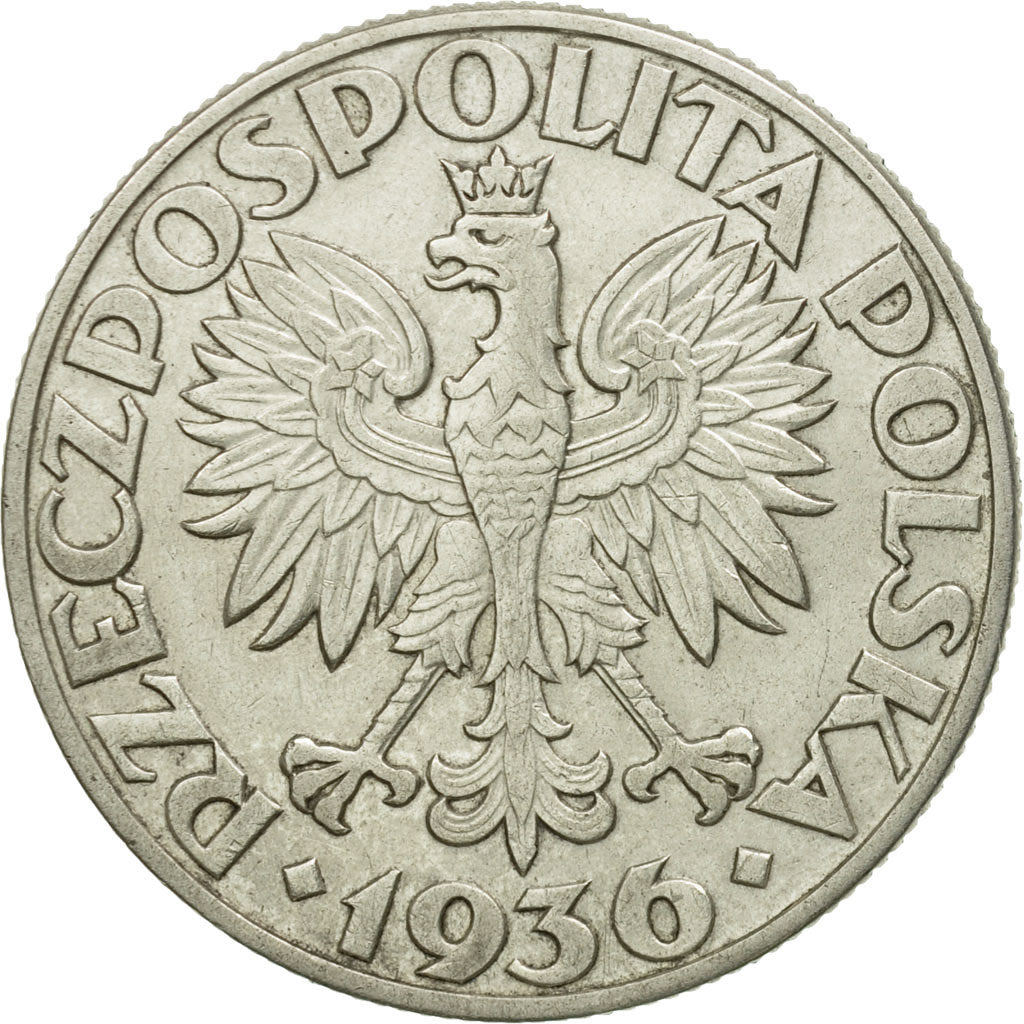 Coin, Poland, 5 Zlotych, 1936, Warsaw, AU(55-58), Silver, KM:31