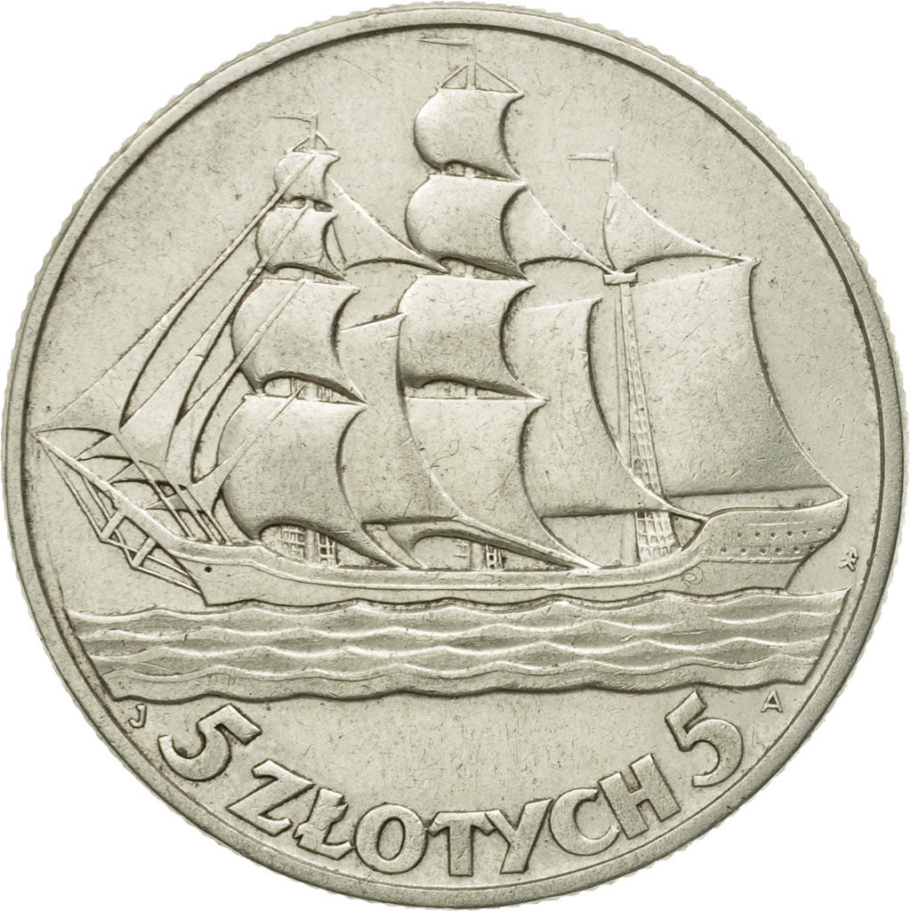 Coin, Poland, 5 Zlotych, 1936, Warsaw, AU(55-58), Silver, KM:31