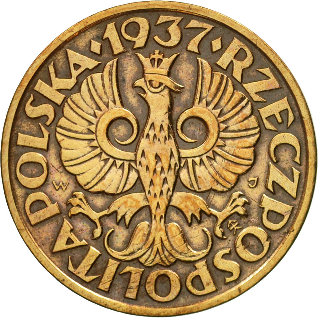 Coin, Poland, 2 Grosze, 1937, Warsaw, EF(40-45), Bronze, KM:9a