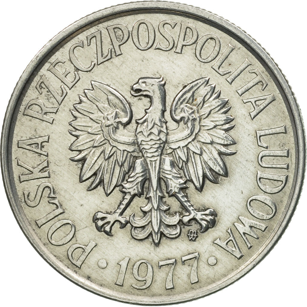 Coin, Poland, 50 Groszy, 1977, Warsaw, AU(55-58), Aluminum, KM:48.1