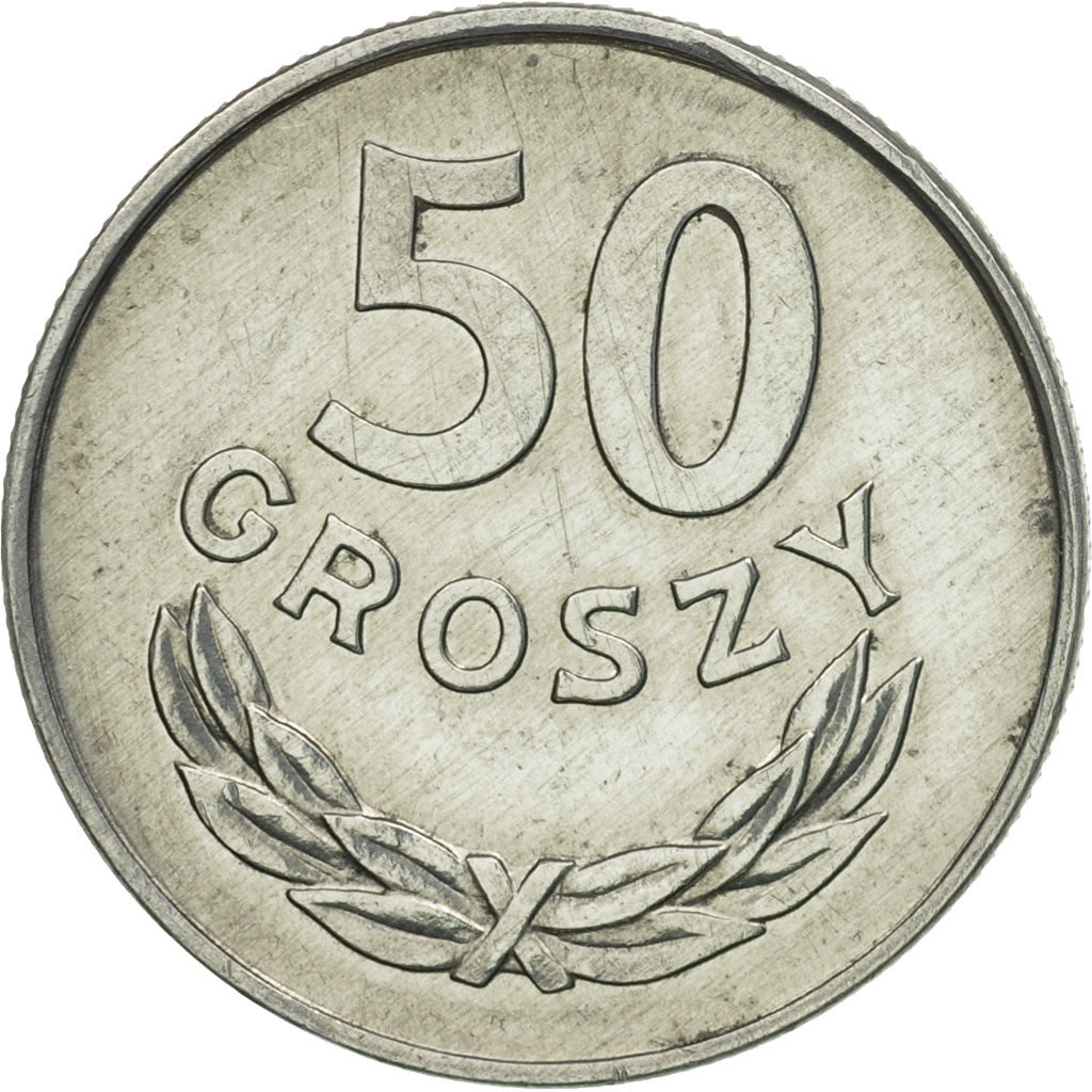 Coin, Poland, 50 Groszy, 1977, Warsaw, AU(55-58), Aluminum, KM:48.1