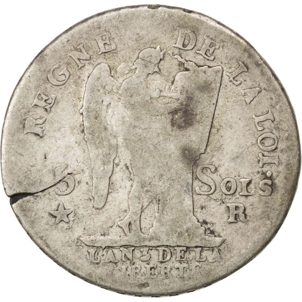 Francia, 15 sols françois, 15 Sols, 1/8 ECU, 1791, Orléans, B, Argento, KM:...