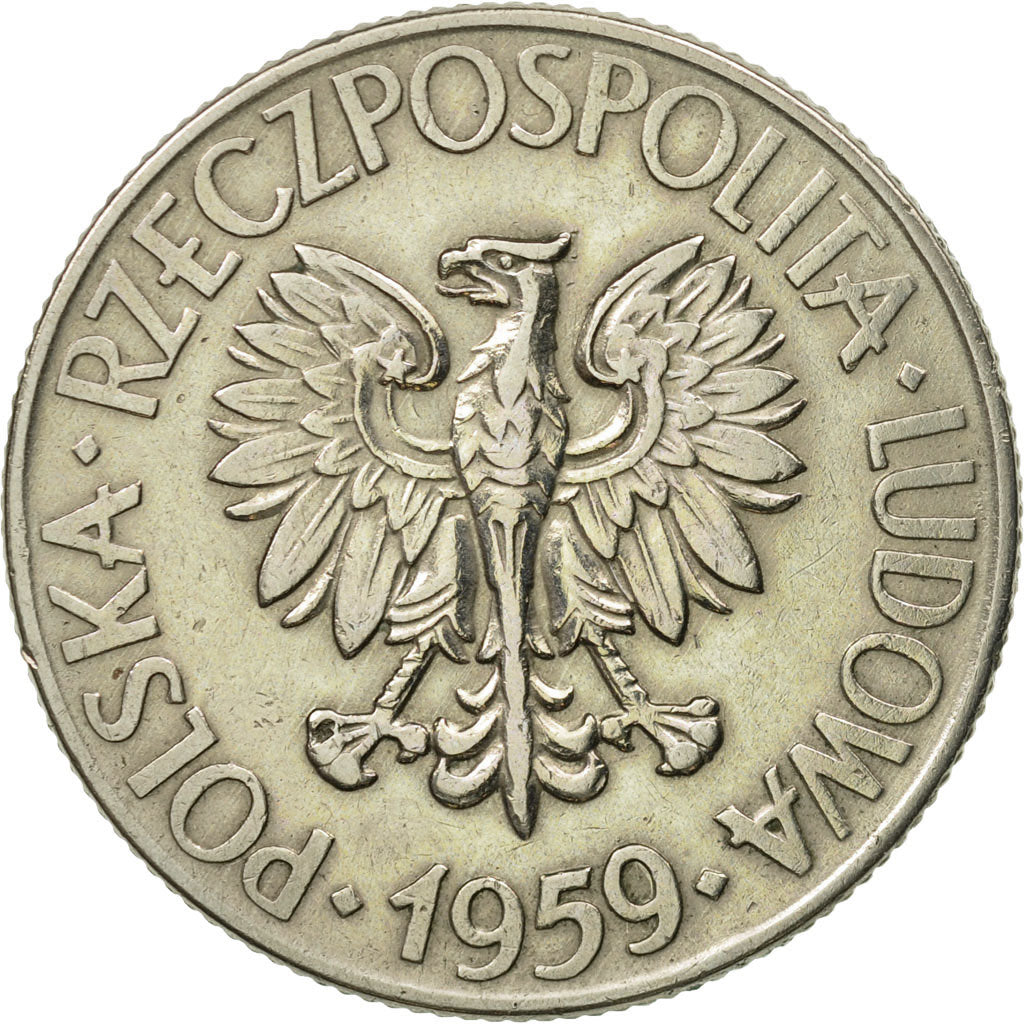 Coin, Poland, 10 Zlotych, 1959, Warsaw, AU(50-53), Copper-nickel, KM:50