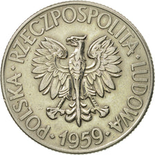 Coin, Poland, 10 Zlotych, 1959, Warsaw, AU(50-53), Copper-nickel, KM:50