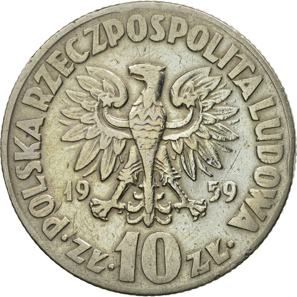 Coin, Poland, 10 Zlotych, 1959, Warsaw, EF(40-45), Copper-nickel, KM:51
