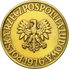 Coin, Poland, 5 Zlotych, 1976, Warsaw, AU(55-58), Brass, KM:81.1
