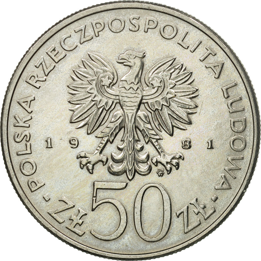 Coin, Poland, 50 Zlotych, 1981, Warsaw, MS(60-62), Copper-nickel, KM:122