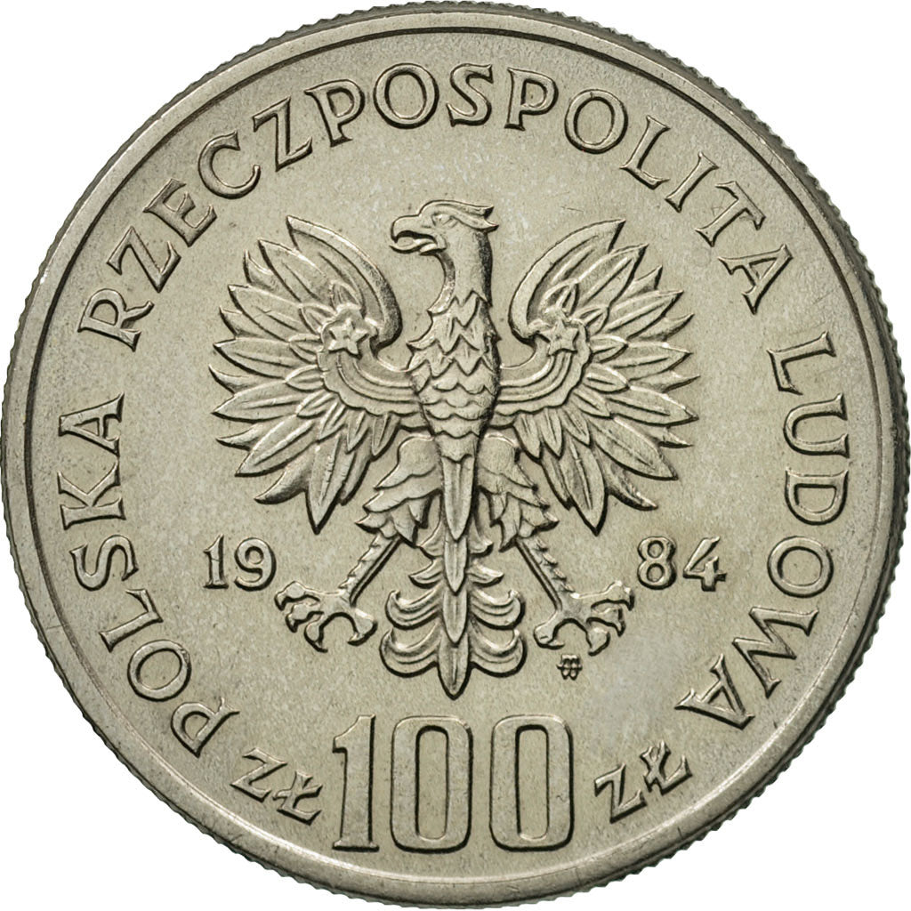 Coin, Poland, 100 Zlotych, 1984, Warsaw, MS(60-62), Copper-nickel, KM:151