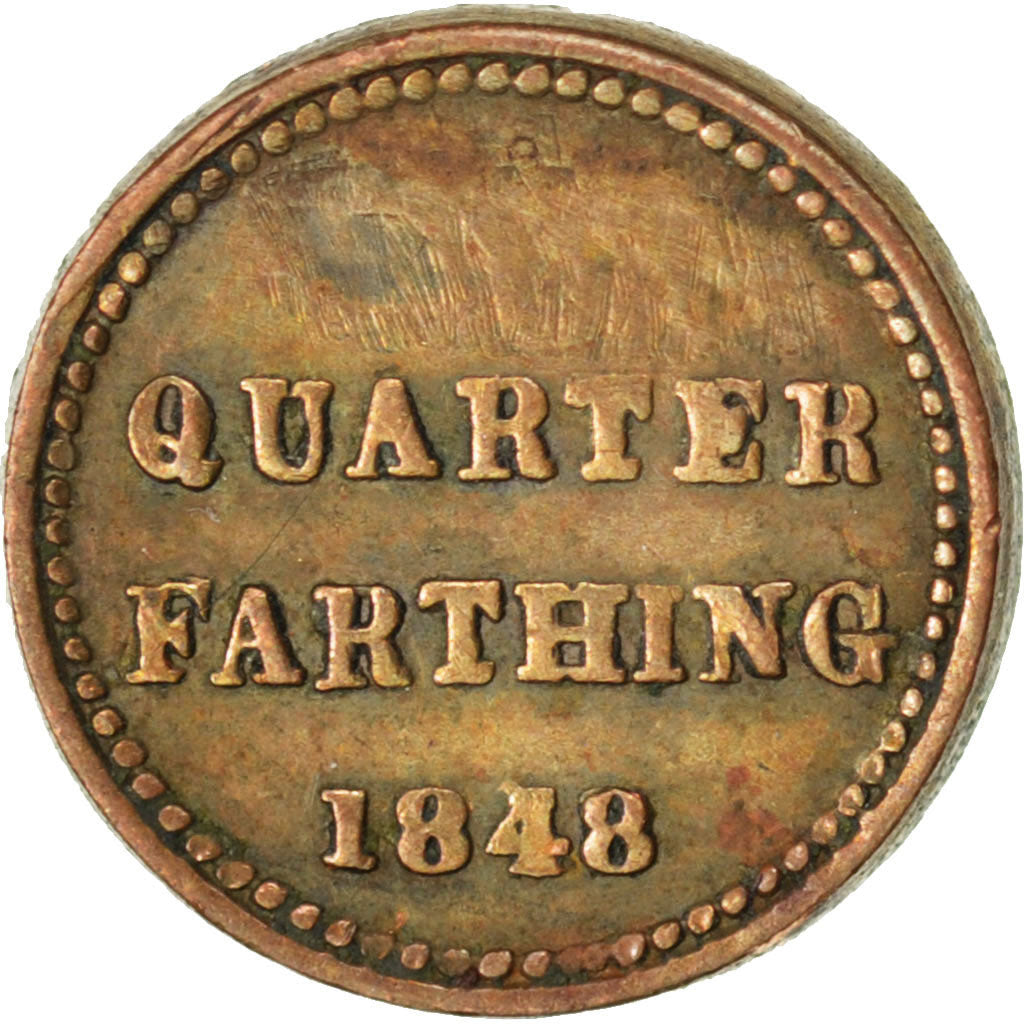 Great Britain, 1/4 Farthing, 1848, AU(55-58), Copper, 10, 0.59