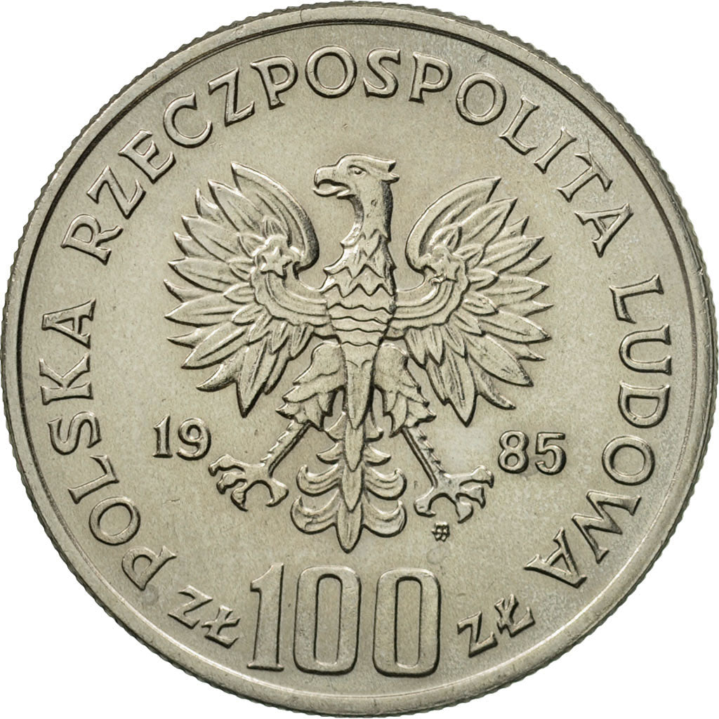 Coin, Poland, 100 Zlotych, 1985, Warsaw, MS(60-62), Copper-nickel, KM:155