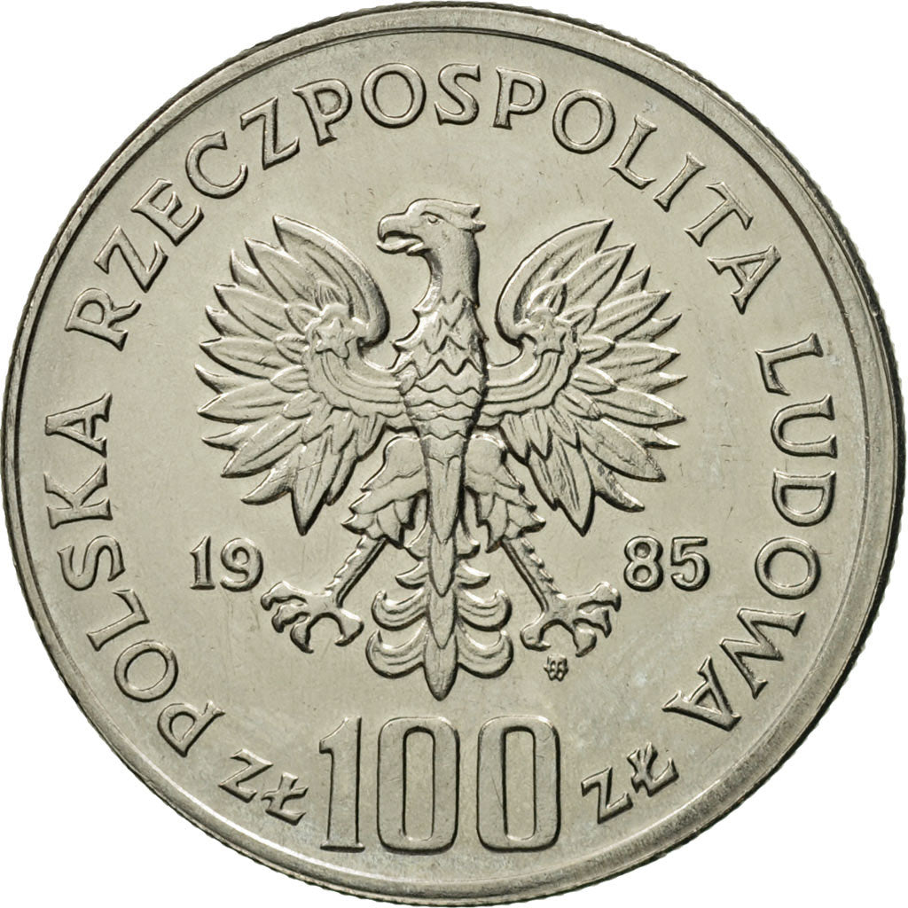 Coin, Poland, 100 Zlotych, 1985, Warsaw, MS(60-62), Nickel plated steel, KM:157